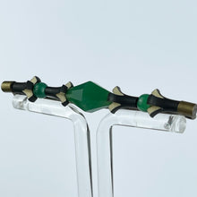 Load image into Gallery viewer, Original 1930's Black, Green and Cream Plastic Bar Brooch
