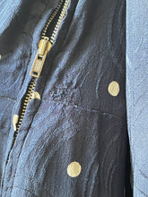 Load image into Gallery viewer, Original 1930's Navy Silk Belted Day Dress with Cream Polka Dots - Bust 36 38