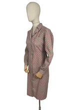 Load image into Gallery viewer, Original 1940's Thick Cotton CC41 Chore Dress in Green, Red and White - Bust 38