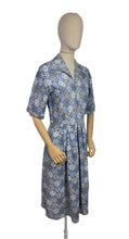 Load image into Gallery viewer, Original 1940's CC41 Heavy Linen Dress in Blue, Black and White - Bust 35 36