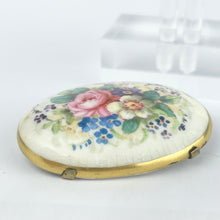 Load image into Gallery viewer, Beautiful Vintage Ceramic Brooch with Painted Floral Design including Roses