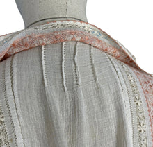 Load image into Gallery viewer, Original 1920's 1930's Hand Embroidered Muslin Blouse - Stunning Apricot Silk Geometric Embroidery - Bust 36 38 *