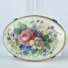 Load image into Gallery viewer, Beautiful Vintage Ceramic Brooch with Painted Floral Design including Roses