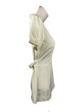 Load image into Gallery viewer, Original 1930’s Natural Silk Blouse with Belt, Mother of Pearl Buttons and Faggoting - Bust 30" 32"