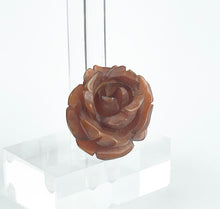 Load image into Gallery viewer, Original 1940's Carved Bakelite Rose Head Brooch in Brown