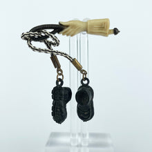 Load image into Gallery viewer, Vintage 1930's or 1940's Black Boots and Riding Crop Plastic Brooch