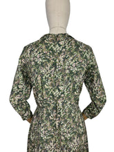 Load image into Gallery viewer, Original 1950's Silk Floral Day Dress in Green - Bust 38 *