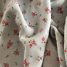 Load image into Gallery viewer, 1940's Dressmaking Fabric for Nightwear or Underwear - Pale Blue With Dark Pink and Periwinkle Blue Floral Print - 20" x 85" - No.7