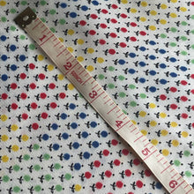 Load image into Gallery viewer, Original 1940's Floral Crepe Dressmaking Fabric in Red, Green, Blue and Yellow - Blouse Length - 35" x 80"