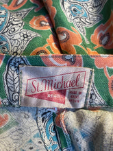 Load image into Gallery viewer, Original CC41 Moygashel Skirt in Green, Coral, Blue and White by St Michael - Waist 25"