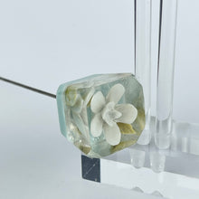 Load image into Gallery viewer, Original 1940's 1950's Carved Lucite Floral Hat Pin in Blue and White *
