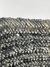 Load image into Gallery viewer, Huge Original 1940's Black Coarse Straw Sunhat with Wide Grosgrain Trim and Bow *