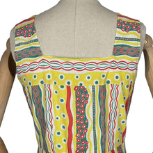 Load image into Gallery viewer, Original 1950's Striped Cotton Summer Dress in Stripes of Green, White and Red - Bust 34 35 *