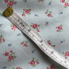 Load image into Gallery viewer, 1940's Dressmaking Fabric for Nightwear or Underwear - Pale Blue With Dark Pink and Periwinkle Blue Floral Print - 20" x 85" - No.7