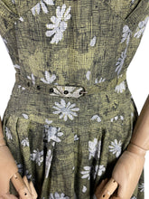 Load image into Gallery viewer, Original 1950’s Floral Cotton Belted Day Dress with Full Circle Skirt - Bust 36 38 *