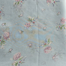 Load image into Gallery viewer, 1940's Dressmaking Fabric for Nightwear or Underwear - Pale Blue With Pink Flowers and Blue Ribbons 32" x 80" - No.6
