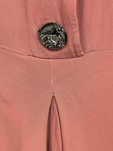 Load image into Gallery viewer, Original Late 1940's or Early 1950's Salmon Pink Day Dress with Glass Buttons - Bust 38 40