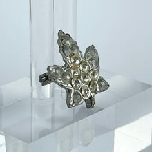Load image into Gallery viewer, Teeny Original 1940's 1950's Canadian Maple Leaf Brooch Set with Clear Paste