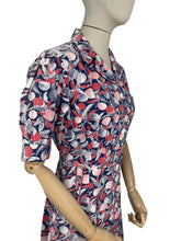 Load image into Gallery viewer, Original 1940's Red, White and Blue Cotton Chore Dress with Pockets - Great Summer Frock - Bust 36 38