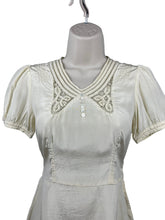 Load image into Gallery viewer, Original 1930’s Natural Silk Blouse with Belt, Mother of Pearl Buttons and Faggoting - Bust 30" 32"
