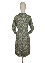 Load image into Gallery viewer, Original 1950's Silk Floral Day Dress in Green - Bust 38 *