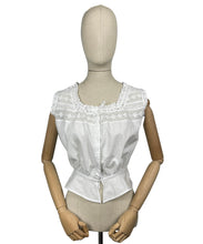 Load image into Gallery viewer, Antique Irish Made White Cotton Chemise with Broderie Anglaise Trim - Bust 34 36 *