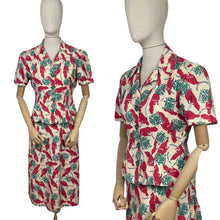 Load image into Gallery viewer, Original 1940’s Novelty Print Summer Linen Suit Featuring the Island of Jamaica - Bust 36 38