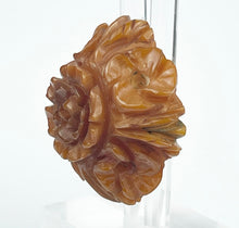 Load image into Gallery viewer, Original 1940's Carved Bakelite Flower Cluster Brooch in Brown