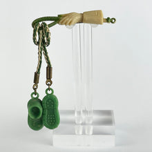 Load image into Gallery viewer, Vintage 1930's or 1940's Green Boots and Riding Crop Plastic Brooch