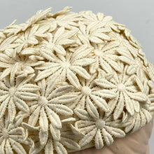 Load image into Gallery viewer, Original 1950's Cream Floral Summer Hat - Great Wedding Hat