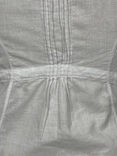 Load image into Gallery viewer, Antique White Cotton Chemise with Broderie Anglaise, Pintucks, Tie Waist and Yoke, Mother of Pearl Buttons - Bust 32 34 *