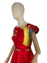 Load image into Gallery viewer, Original 1950’s Down’s of London Novelty Print Dress with Basket Print 32 34