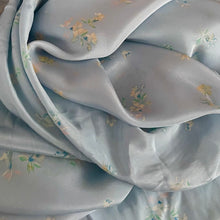 Load image into Gallery viewer, 1940's Baby Blue Crepe Dressmaking Fabric for Underwear or Nightwear - Pretty Floral Print - 35" x 80" - No.13