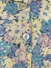 Load image into Gallery viewer, Original 1930's Pure Silk Blouse in Muted Floral Print in Blue, Pink and Yellow - Bust 34 36 *