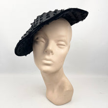 Load image into Gallery viewer, Original 1950's Black and White Pancake Hat in Grosgrain and Velvet - Great New Look Design