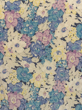 Load image into Gallery viewer, Original 1930's Pure Silk Blouse in Muted Floral Print in Blue, Pink and Yellow - Bust 34 36 *
