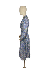 Load image into Gallery viewer, Reproduction 1940's Belted Day Dress Made from 1940's French Floral Rayon Fabric - Bust 40 *