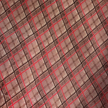 Load image into Gallery viewer, Original 1930's 1940's Light Brown, Black and Red Plaid Crepe Dressmaking Fabric - Gorgeous Check Fabric - 34" x 160"