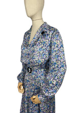 Load image into Gallery viewer, Reproduction 1940's Belted Day Dress Made from 1940's French Floral Rayon Fabric - Bust 40 *