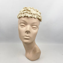 Load image into Gallery viewer, Original 1950's Cream Floral Summer Hat - Great Wedding Hat