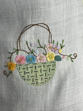 Load image into Gallery viewer, Original 1920's 1930's Handmade White Linen Blouse with Beautiful Floral Basket Applique and Embroidery - Bust 30 32 *