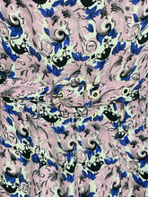 Load image into Gallery viewer, Original 1940's Novelty Print Belted Day Dress in Pink, White, Black and Blue Featuring Birds - Bust 36