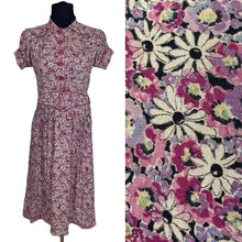Load image into Gallery viewer, Original 1940's CC41 Ditsy Floral Crepe Day Dress - Very Petite - Bust 32