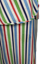 Load image into Gallery viewer, Original 1940's Lightweight Summer Dress in Stripes of Blue, Red and Green on White - Bust 38 40