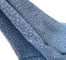 Load image into Gallery viewer, Original 1940's CC41 Blue and White Morning Glory Floral Print Dayella Dressmaking Fabric - 35" x 108"