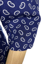 Load image into Gallery viewer, Original 1940’s 1950’s Novelty Print Pretzel Print Dress in Blue and White - Bust 34" *