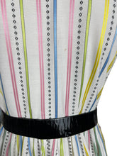 Load image into Gallery viewer, Original 1950's Fara-head Pastel Stripe Day Dress in Pink, Green, Yellow and Blue - Bust 36 37