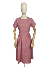 Load image into Gallery viewer, Original 1950's Harrods Red and White Gingham Dress with Pockets - Bust 36