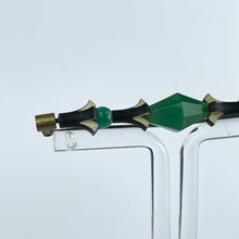 Load image into Gallery viewer, Original 1930's Black, Green and Cream Plastic Bar Brooch