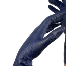 Load image into Gallery viewer, Vintage Indigo Blue Leather Ladies Gloves by Kir - Size 7 - Great Vintage Accessory